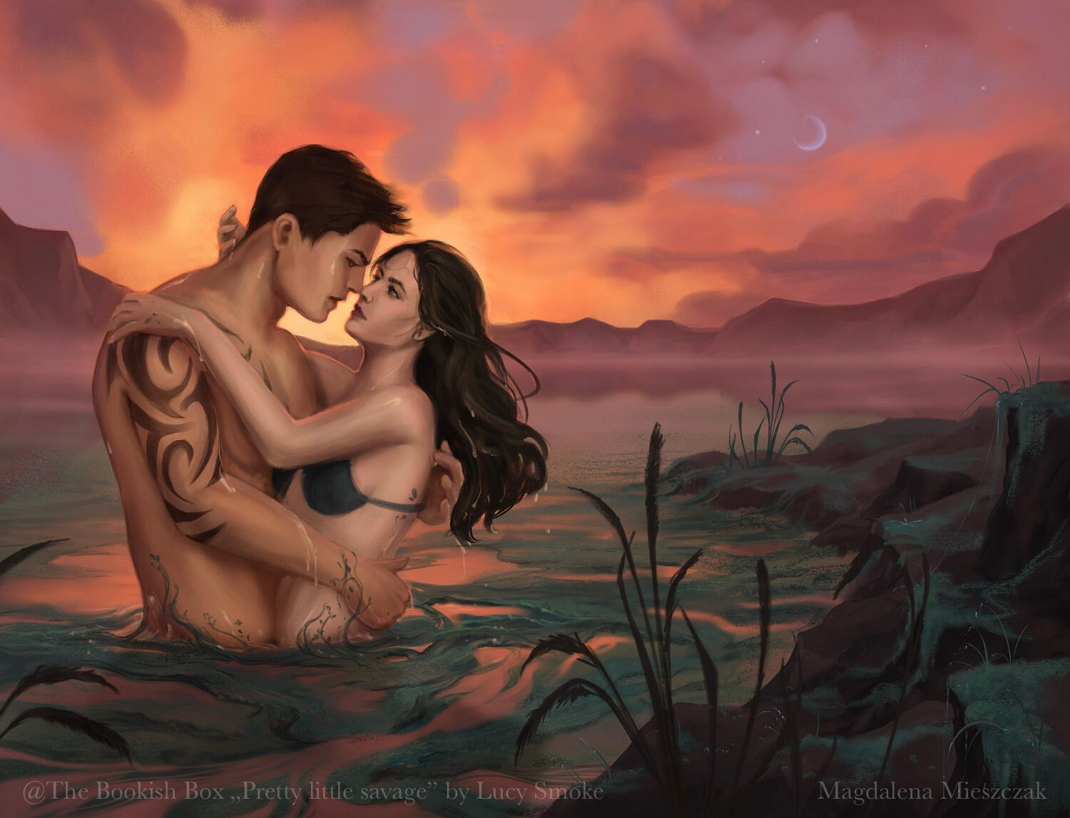 @The Bookish Box „Pretty little savage” by Lucy Smoke - Endpaper artwork